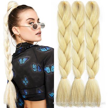 Jumbo Braiding Hair With Glitter Hair Tinsel 24inch Festival Party Decoration Hairstyle Synthetic Fiber Braid Hair Extensions